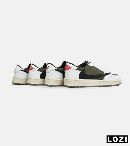 کفش کتانی مردانه سفید زیتونی مشکی NIKE travis scott