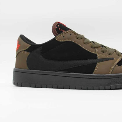 کتانی نایک ترویس مشکی قهوه ای کد 6855