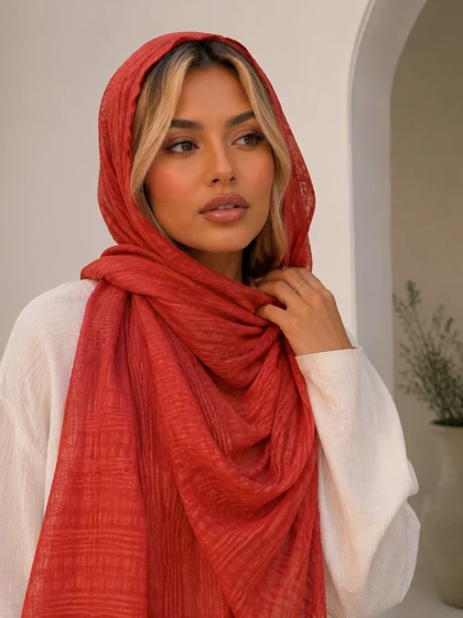 شال حریر چهار خانه