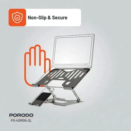 پایه لپ تاپ و موبایل پورودو Porodo مدل PDHSM09SL تاشو و قابل تنظیم