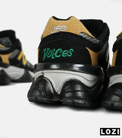 کفش کتانی مردانه مشکی طوسی زرد NEW BALANCE 9060