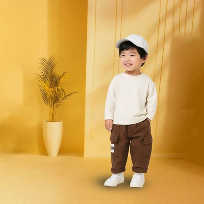 شلوار کتان وارداتی قهوه ای SOUL مدل زاپ‌دار