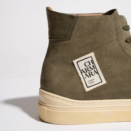 نیم بوت چرم مردانه سبز مدل luca