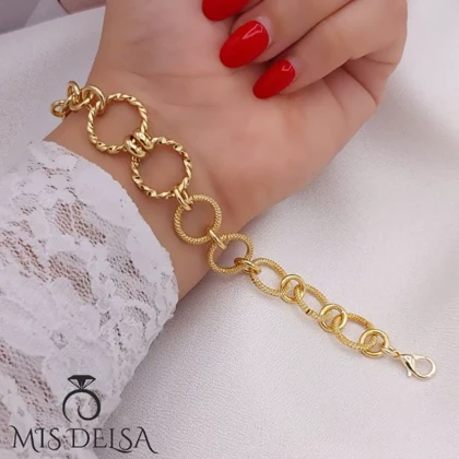 دستبند طرح طلا شین مدل 7 حلقه