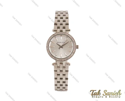 ساعت مچی مایکل کورس زنانه نقره ای نگین‌دار Mk-3777-L