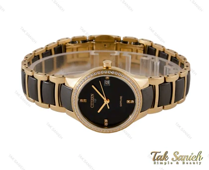 ساعت سیتیزن VIP زنانه بند سرامیکی مشکی Citizen-4009-L