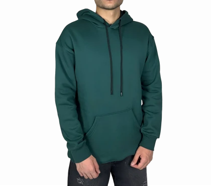 هودی سبز پنبه سه نخ اسپرت