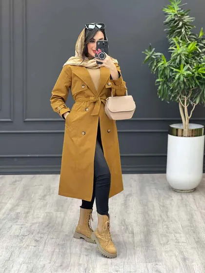 بارانی بلند ژیله دکمه