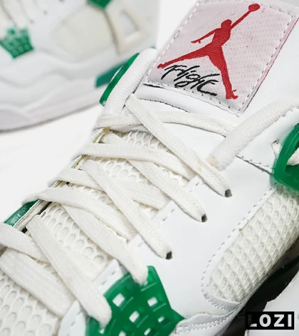 کتانی ساق‌دار مردانه سفید سبز Nike air jordan 4 مدل 5656
