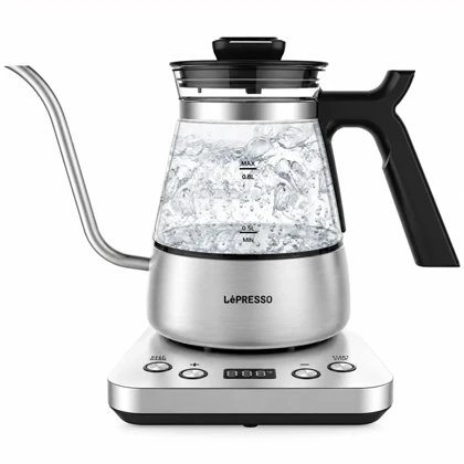 کتری برقی لپرسو LePresso مدل LPCFFGEK0021SL با قابلیت تنظیم دما