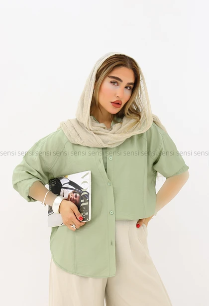 شومیز سیلک پشت دکمه کد1006107
