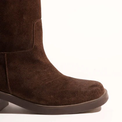 بوت چرم زنانه قهوه ای مدل sylvie