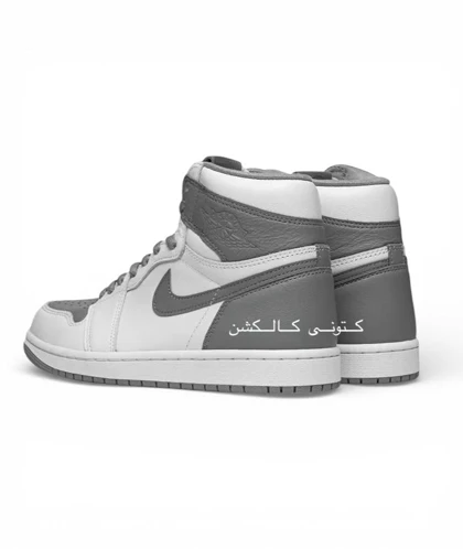 کتانی نایکی ایر جردن وان ساق‌دار سفید طوسی Air Jordan 1 Retro High OG Stealth