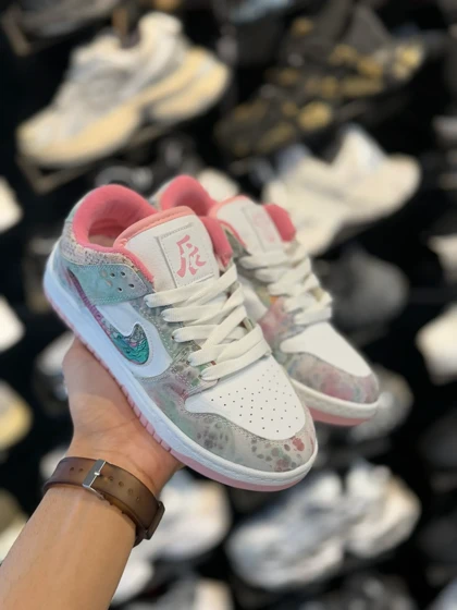 کتانی زنانه دراگون طوسی صورتی