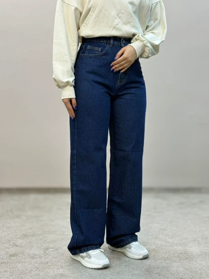 شلوار جین نیم بگ سورمه 3805 امسو