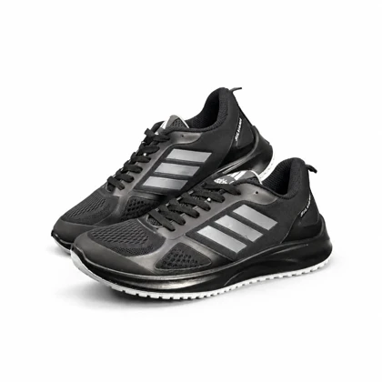 کفش کتانی بزرگ پا آدیداس رانینگ زیره تزریق مشکی سفید ADIDAS