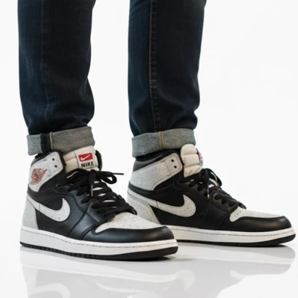 کتانی جردن ساق‌دار کاستوم سفیدمشکی