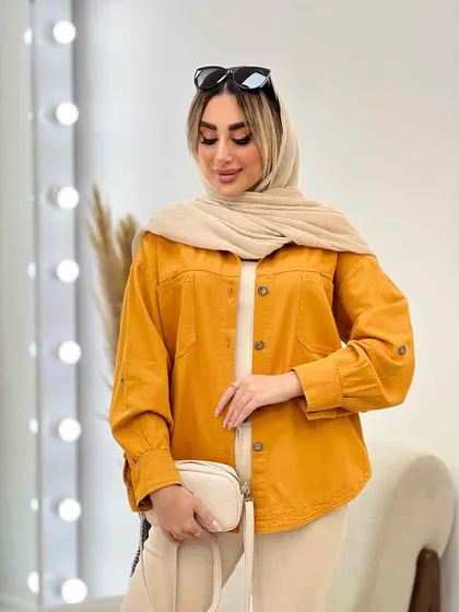 مانتو کتان دو جیب پشت پیله