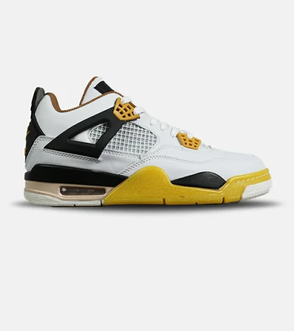 کتانی ساق‌دار زنانه و مردانه سفید زرد Nike air jordan 4 مدل 8037