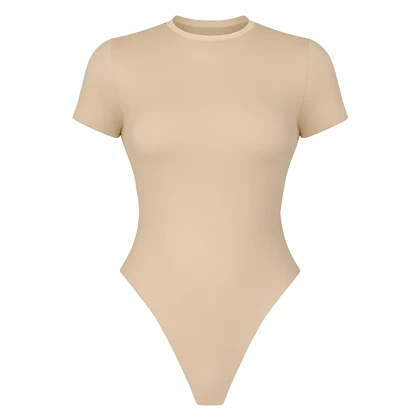 بادی آستین کوتاه کرم نخی مه جامه 204