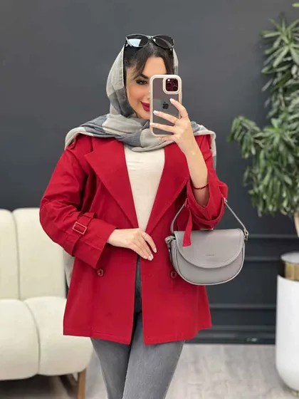 مانتو لینن چهار دکمه سرشانه پاگن