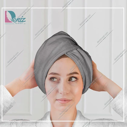 حوله سر طرح ساده مدل کلاه پیچ رنگ سنگی
