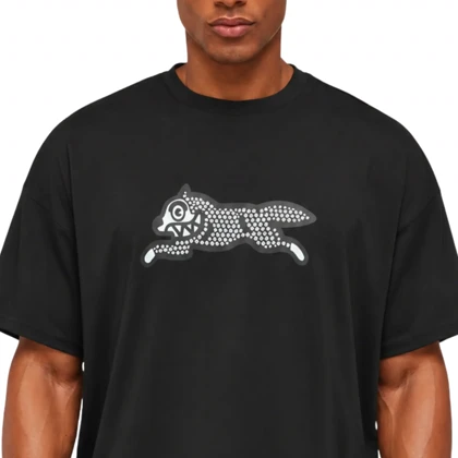 تیشرت نخی مردانه زنانه اورسایز 1991 مدل Running Dog TS19105