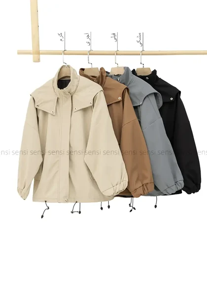 کاپشن سانتانا کلاه دار کد1004762