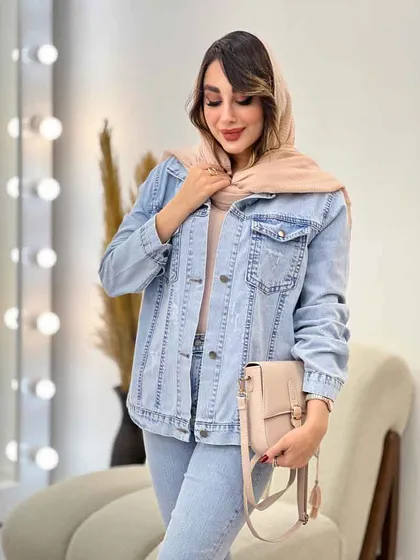 کت جین دو جیب ستین