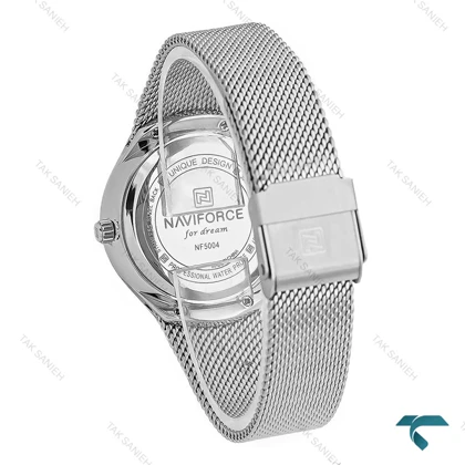 ساعت مچی نیوی فورس زنانه حصیری NF5004 نقره ای NaviForce-7679-L