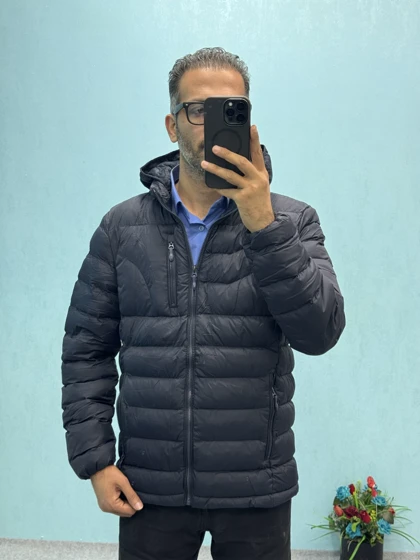 کاپشن پر مردانه رنگ سرمه ایی - پارچه ضدآب و با کیفیت