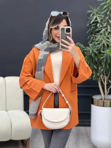 مانتو برش هلالی دو جیب