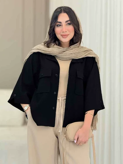 شومیز آستین دکمه چاک‌دار