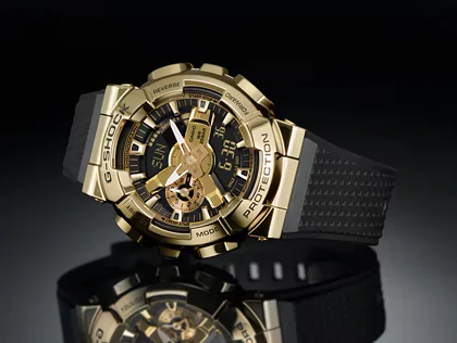ساعت مچی مردانه کاسیو جی‌شاک (Casio G-Shock) مدل GM-110G-1A9DR (قاب فلزی طلایی, طراحی لوکس و مقاوم)