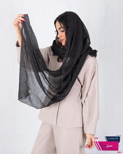 شال حریر پفکی طرح گل