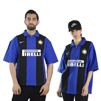 پولوشرت نیم زیپ اسپرت اینتر میلان مدل ZRA-Nike-4B0283 آبی