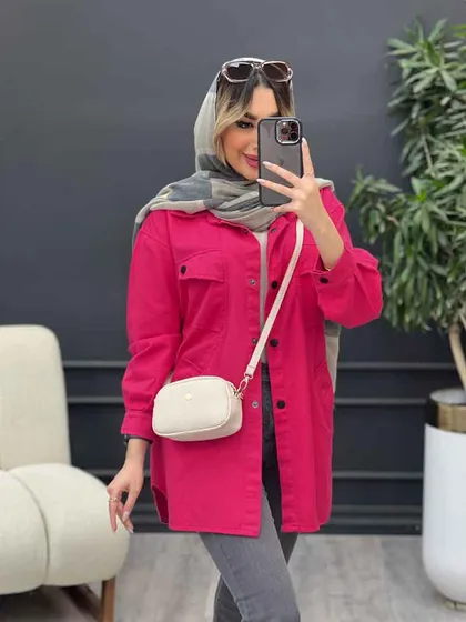 مانتو کتان مداد رنگی