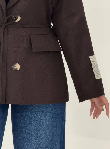 3582-مانتو کت کتان مارک