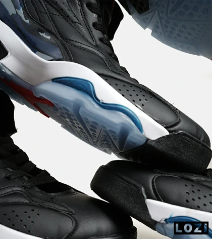 کفش کتانی ساق‌دار مردانه مشکی آبی Nike air jordan 6