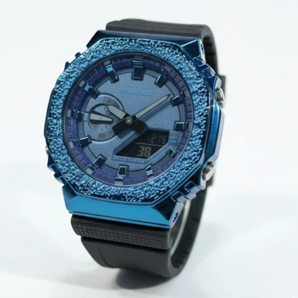 ساعت جی شاک2100مشکی صفحه آبی
