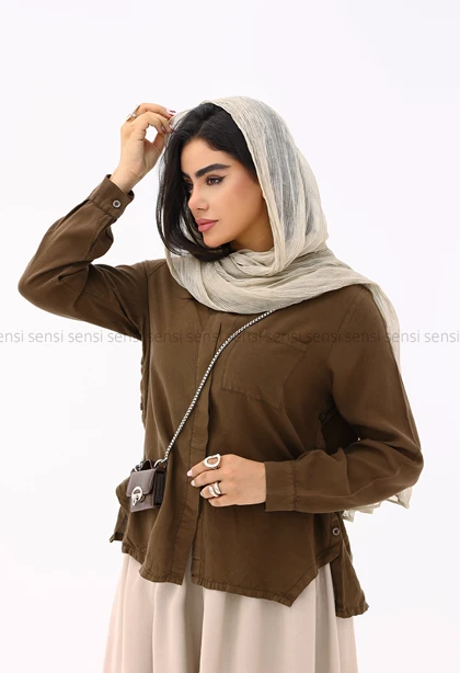 شومیز زنانه لایوسل بغل دکمه نما کد1006330