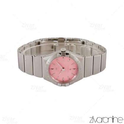 ساعت امگا کانسلیشن زنانه نقره ای صفحه صورتی 105200