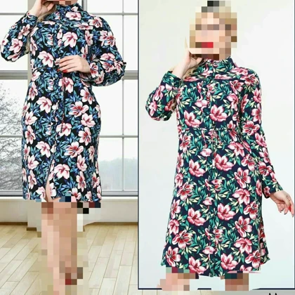 مانتو زنانه نخی گل‌دار وارداتی عیدانه