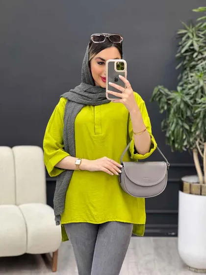 مانتو جلو بسته دکمه مخفی 4965