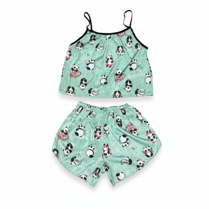 ست تاپ و شلوارک طرح پاندا 004