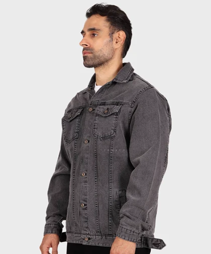 کت جین طوسی تیره ساده 0262