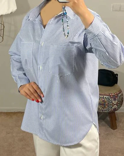 خرید عمده شومیزراه راه آبی زنانه قیمت 328 تومن کد 7151