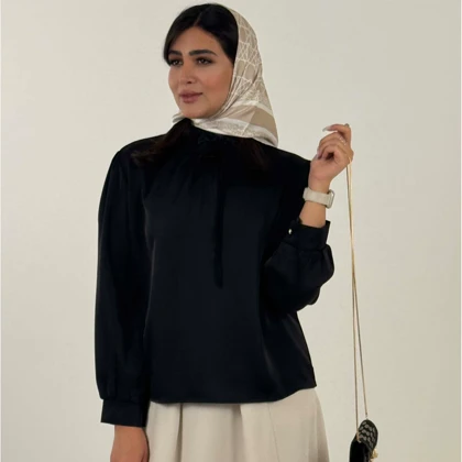 شومیز ساتن یقه گیپور