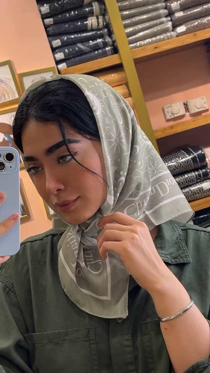 مینی اسکارف نخی کالکشن سبز ماچا
