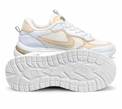 کفش کتانی مردانه مدل نایکی دو نایک رانینگ سفید کرم NIKE